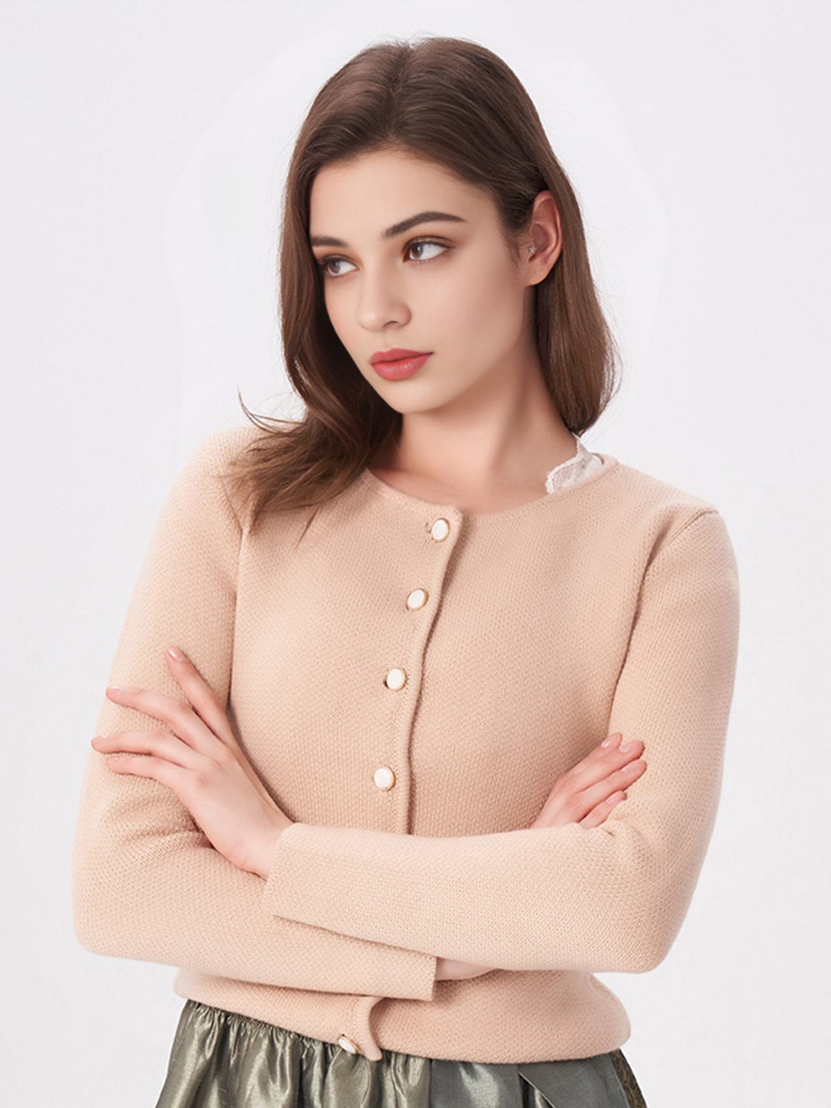Modernes Dirndl in Braun mit Strickoptik