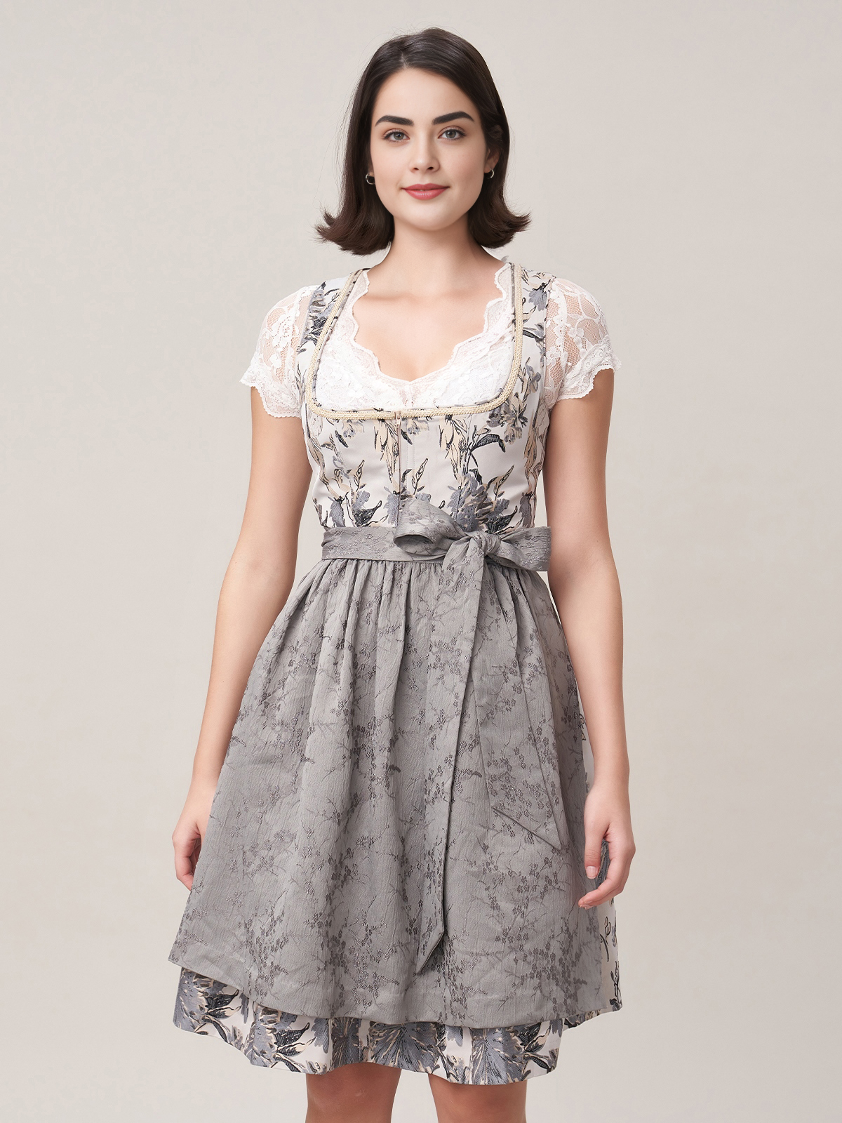 Dirndl grau rosa