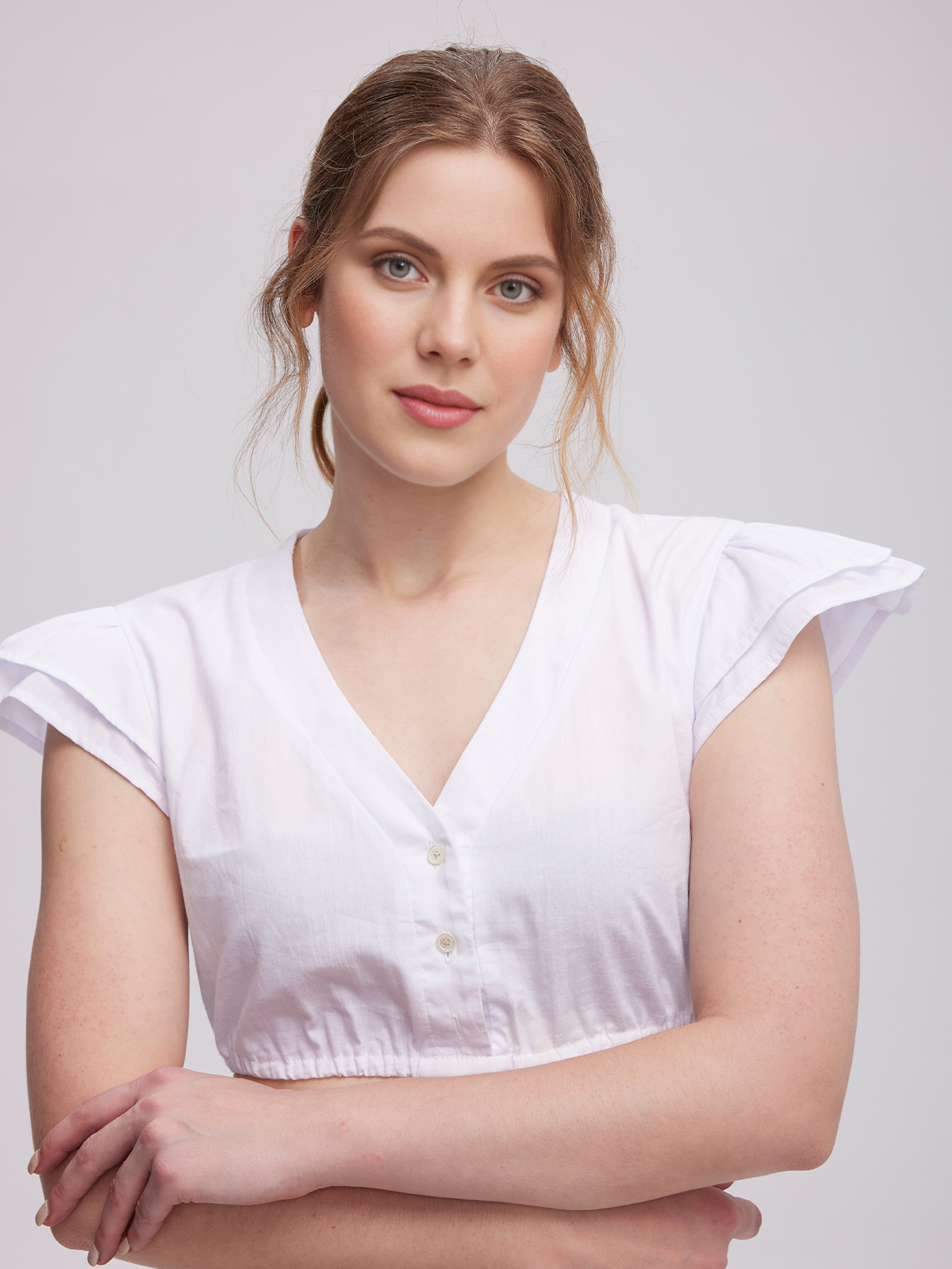 Ehreer Dirndl Bluse in Weiß