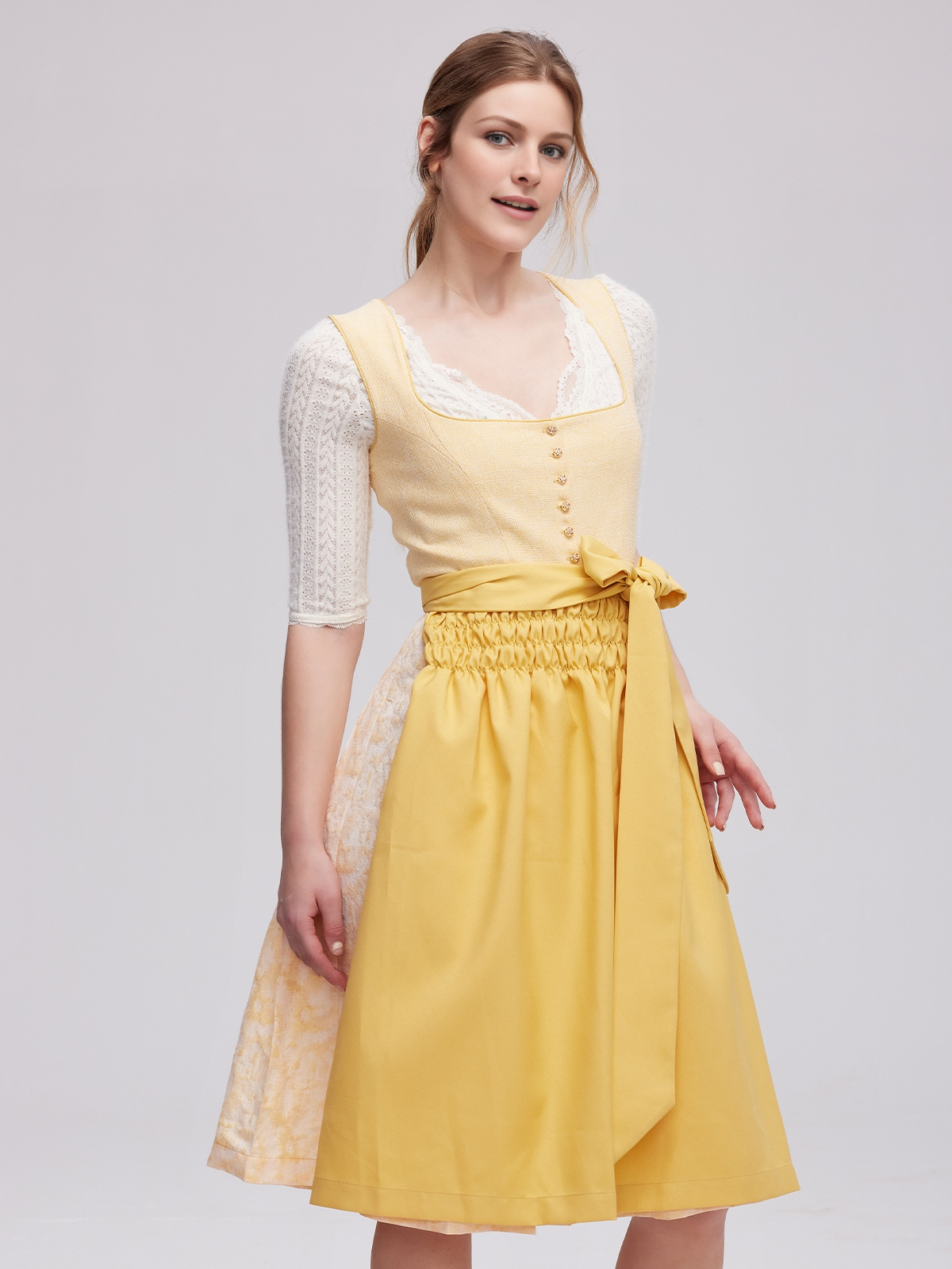 Elegantes gelbes Ehreer Dirndl